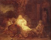 REMBRANDT Harmenszoon van Rijn Abraham Receives the Three Angels France oil painting artist